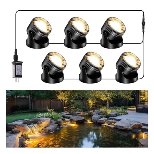Best garden pond lights POPOSOAP Underwater Pond Lights Set