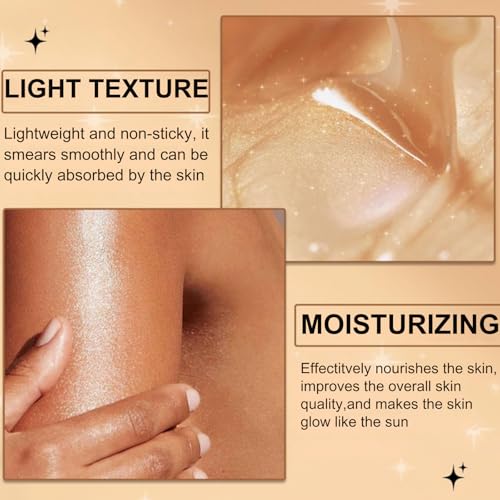 Body Glow Oil with Coconut–Body Sunscreen Oil,Shimmer Body Oils with Gold Mica,Glow Oils for Bodys,Glows Sunscreen,Hydrating & Quick Absorption, Water Resistant for Face & Bodys,SPF 45 - Image 4