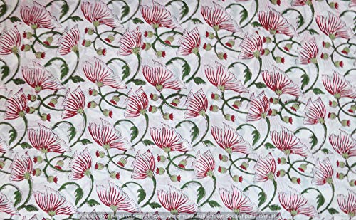 Tissu coton Jaipur imprimé indien pour couture de robe d'été et housse de coussin