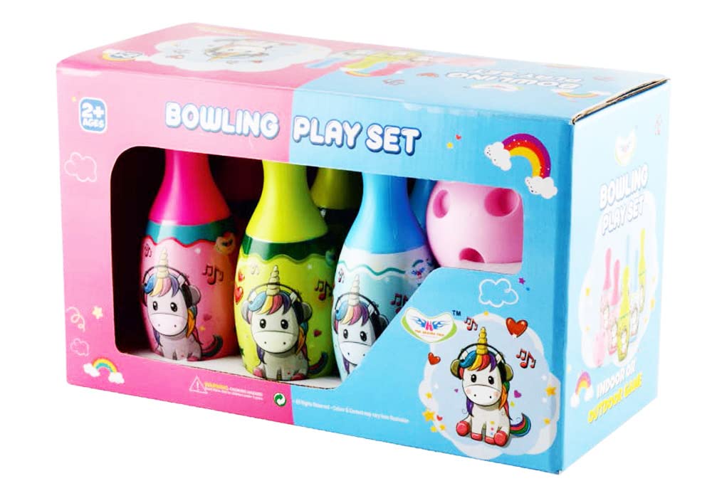 JAPSI Unicorn Print Bowling Set For Kids | Bright Colors Balls | Plastic Bowling Set 6 Bottles & 1 Balls | Non Toxic Activity Game | Activity For Boys & Girls | Age 3 & Above, Multicolor (B0BVWNV9BN) Amazon Price History, Amazon Price Tracker