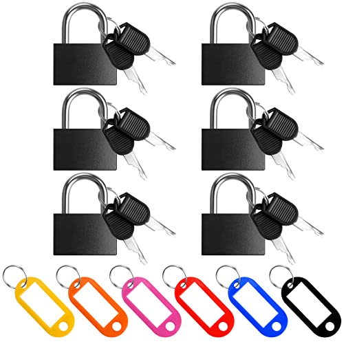 Candados Maletas con Llaves 6Pcs Mini Candados de Llave para Equipaje 28mm Candados para Equipaje llavero de Colores, Candados para Equipaje con Llaves para Gabinetes Taquillas y Maletas de Viaje Cover