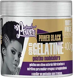 Gelatina Modeladora Black Gold Gelatine Soul Power - Facilita Finalizações e Penteados em Cabelos Crespos - 400g