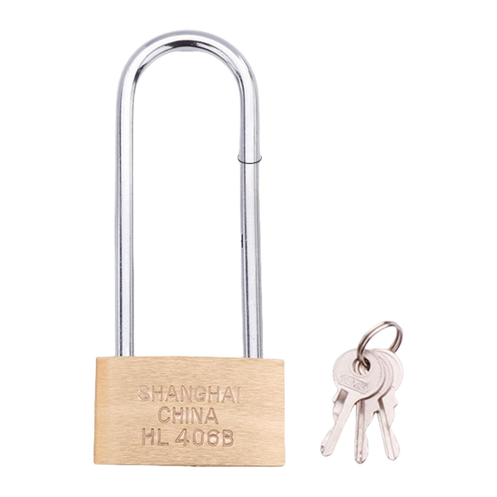 Fexxkg Not Open Multipurpose Padlocks Outdoor Long Shackles Secure Protective Accessory For Lockers Gate Toolboxes Brass Long Padlocks