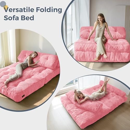 image for MAXYOYO Folding Sofa Bed, Convertible Sleeper Chair with Pillow Foldab