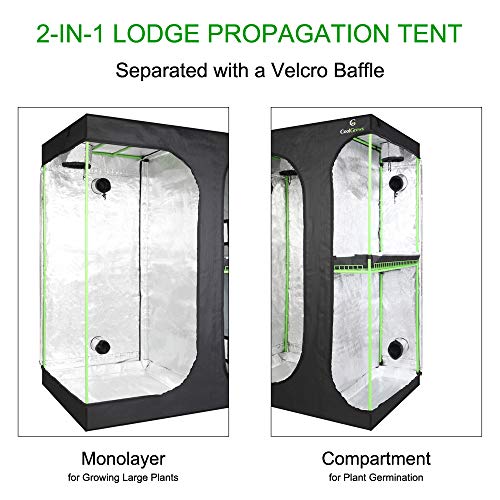 Coolgrows Upgraded 2-In-1 48"X36"X72" Mylar Hydroponic Grow Tent With Easy View Window And Floor Tray, 3' X4' Tent Kit For Indoor Plant Growing #TOP1