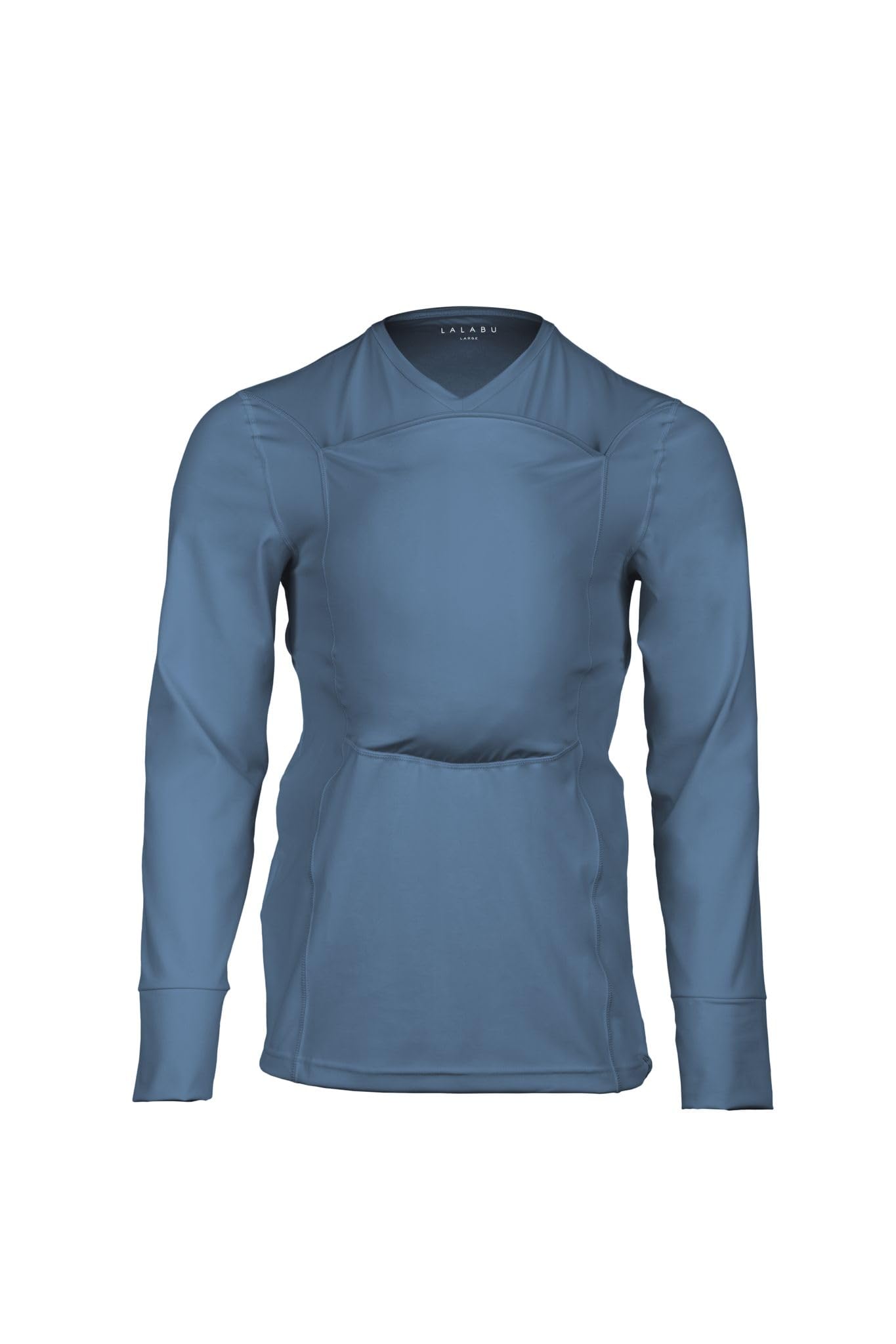Lalabu The Dad Shirt | Hands-Free Baby Carrier for Dad with Kangaroo Pouch | Engineered for Bonding, Safety, & Comfort for Newborns Up to 15 Lbs. | CPSC Approved - Blue - 2XL