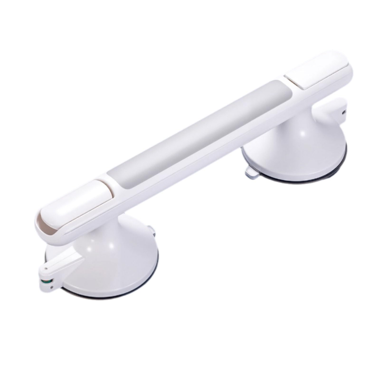 Sin esfuerzo Barra de agarre de plástico for baño for personas mayores, con ventosa for bañeras y duchas, sin necesidad de taladrar, 31 cm. ahorra espacio(White 2pcs)