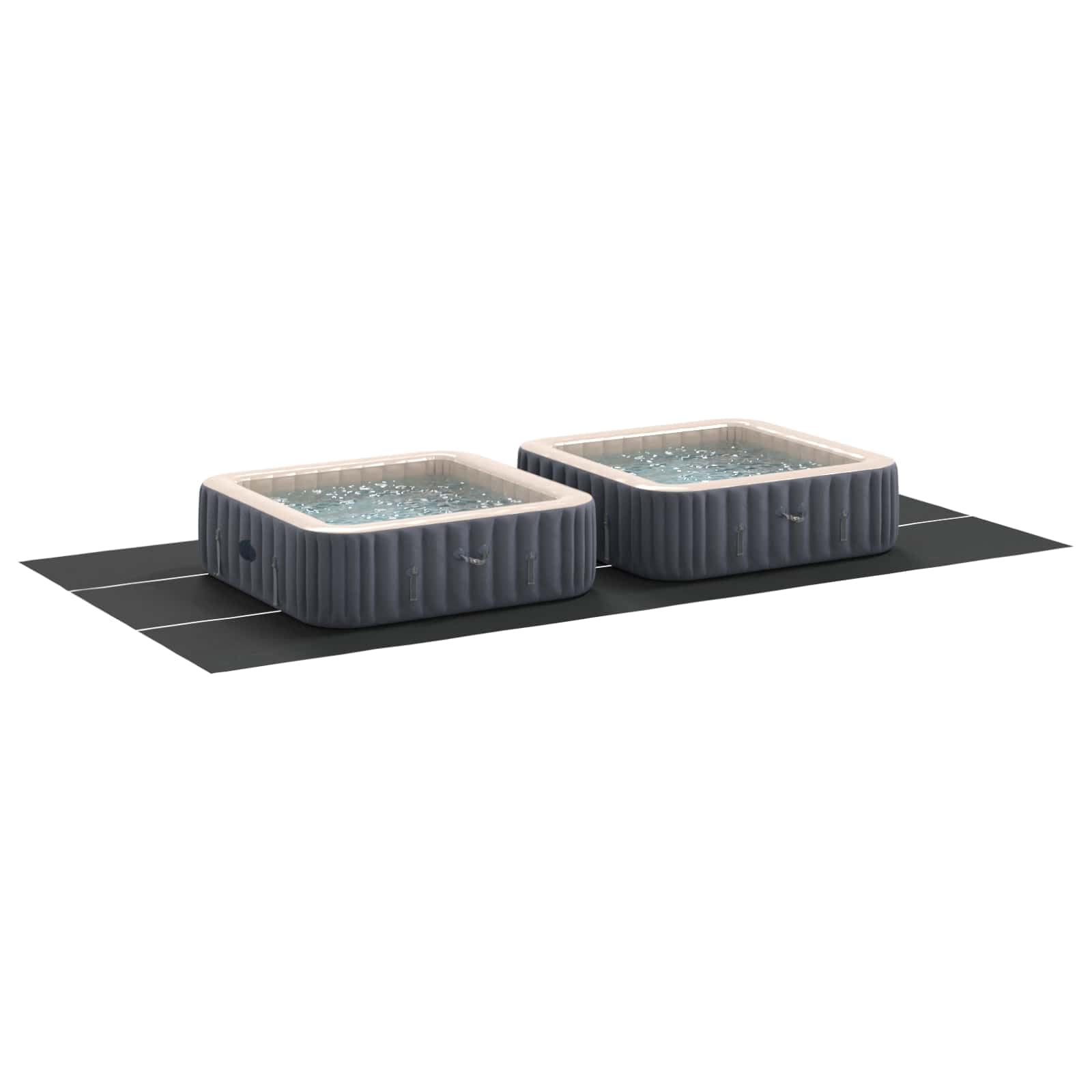 Tapis de Piscine Noir 750x372 cm Tissu Non tissé résistant Protection pour extérieur Spa Jacuzzi hivernage été Durable et Pliable, idéal pour Bassin et terrasse