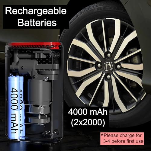 Image of ELIANE 2-in-1 Cordless Tyre Inflator, Portable 150 PSI Air Compressor with 4000 mAh Battery, LED Display, Auto Shut-Off & Type-C Charging for Car, Bike & Sports Balls