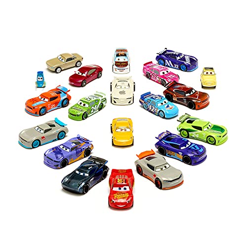 Disney Store Pixar Cars Mega Playset, 20 Pc., Detailed Car Figures Including Lightning McQueen, Jackson Storm and More, Disney Store Toys with Colourful Character Artwork, Suitable for Ages 3+