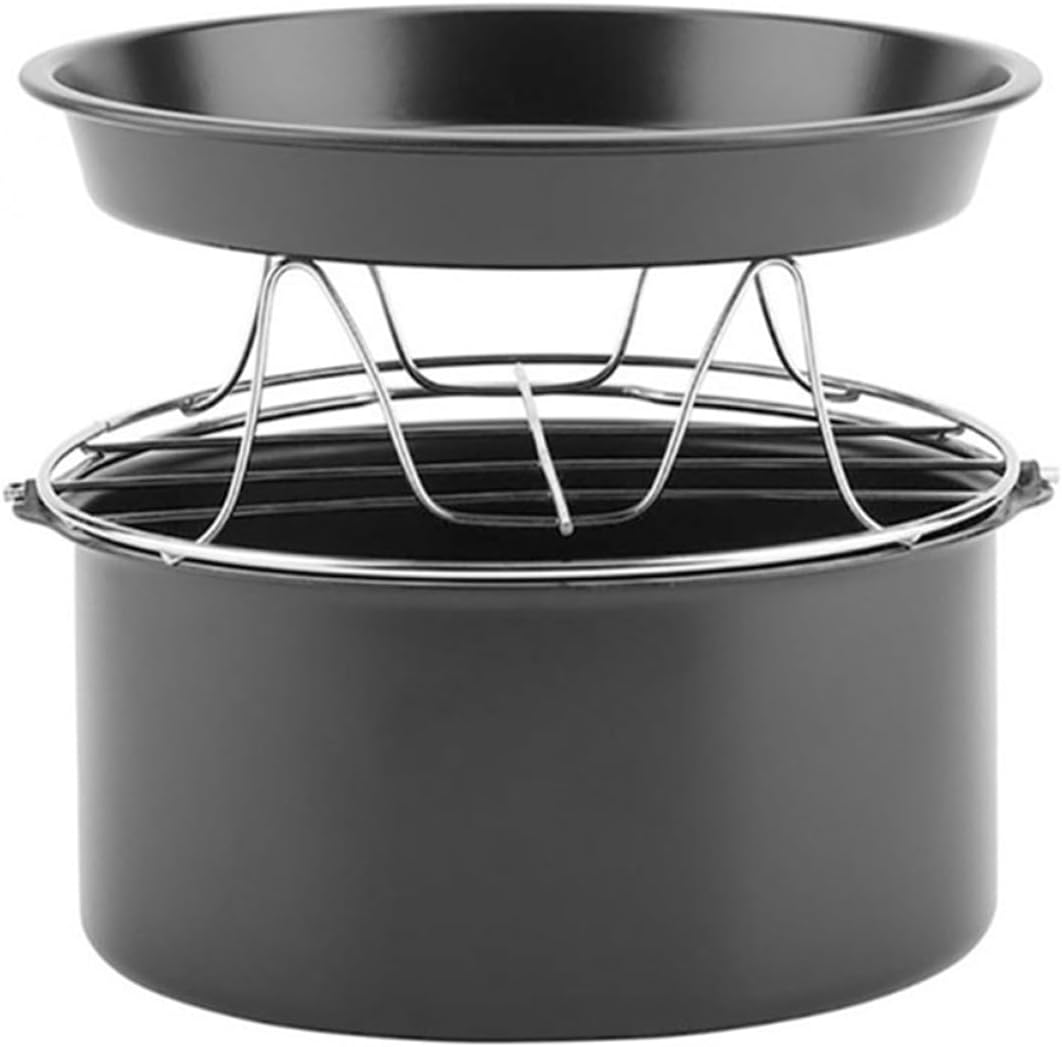 Alipis 1 Set Air Fryer Pizza Pan Set with Steam Rack Non Stick Baking Accessory for Versatile Cooking for Cakes Pizzas and More Alipis 1 Set Air Fryer Pizza Pan Set with Steam Rack Non Stick Baking Accessory for Versatile Cooking for Cakes Pizzas and More