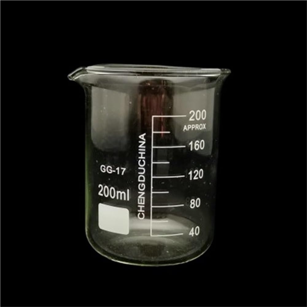 Provetta graduata in vetro, Articoli da laboratorio 25 ml a 2000 for chimica scolastica in vetro borosilicato a forma bassa(200)