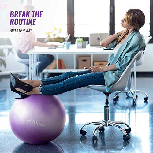 image for Trideer Newest Exercise Ball, Yoga Ball for Home Gym & Desk Chair - F
