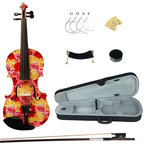 Kinglos 4/4 Yellow Red Rose Colored Ebony Fitted Solid Wood Violin Kit