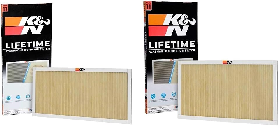 K&N 18x30x1 HVAC Furnace Air Filter, Lasts a Lifetime, Washable, Merv 11, the Last HVAC Filter You Will Ever Buy, Breathe Safely at Home or in the Office, HVC-11830 | K&N HVAC Filter Cleaner: 32 Oz Spray Bottle Filter Cleaner and Refresher; Restores K&N Home Air Filter Performance; 99-6010