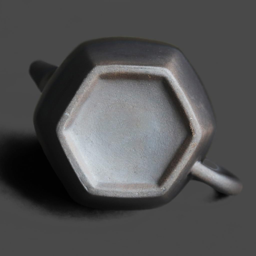 Infusor De Té Rock Pottery Tetera pequeña de Mano de Seis Lados, Hecha de cerámica Retro en Bruto, Tetera Individual for preparar té Tetera De Cocina