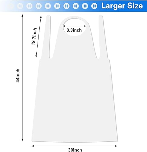 Miniatura 2 de JULMELON Delantales desechables de plástico transparente, 44 x 30 pulgadas, delantales desechables impermeables grandes para pintar, cocinar,