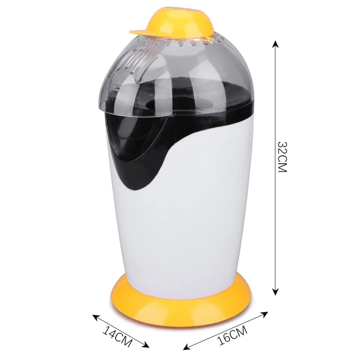 Macchina per Popcorn, Macchina per Popcorn elettrica per Mini Popcorn per Uso Domestico, Macchina per Popcorn ad Aria Calda Senza Olio, con misurino e Coperchio Superiore