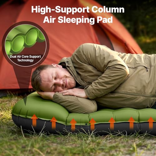 Image of OGERY Sleeping Pad, Ultralight Inflatable Sleeping Pad for Camping with Pillow Built-in Foot Pump, 6 inch Extra-Thick Reinforced Camping Mattress for Hiking, Backpacking, Tent