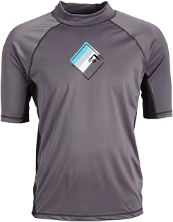 Mens Fiji UPF 50+ Short Sleeve Sun Protective Rashguard Swim Shirt