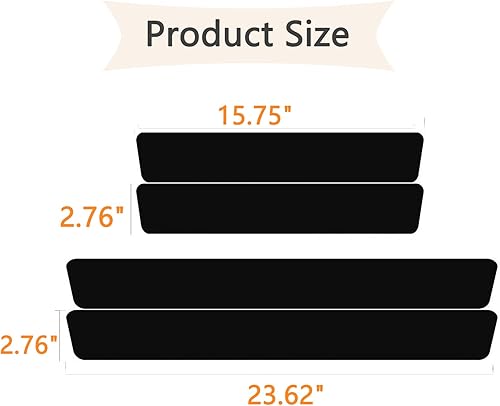 Miniatura 2 de EACTEL 4 calcomanías protectoras de placa de umbral delantero y trasero para puerta de automóvil protección contra arañazos autoadhesivas