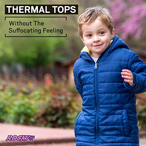 Rocky Thermal Underwear Kids, Boys Thermal Underwear Long Johns Thermals Kids Base Layer kid thermals top Boys Winter Clothes Shirt & Pants, Ski/Extreme Cold (Black - X-Small)