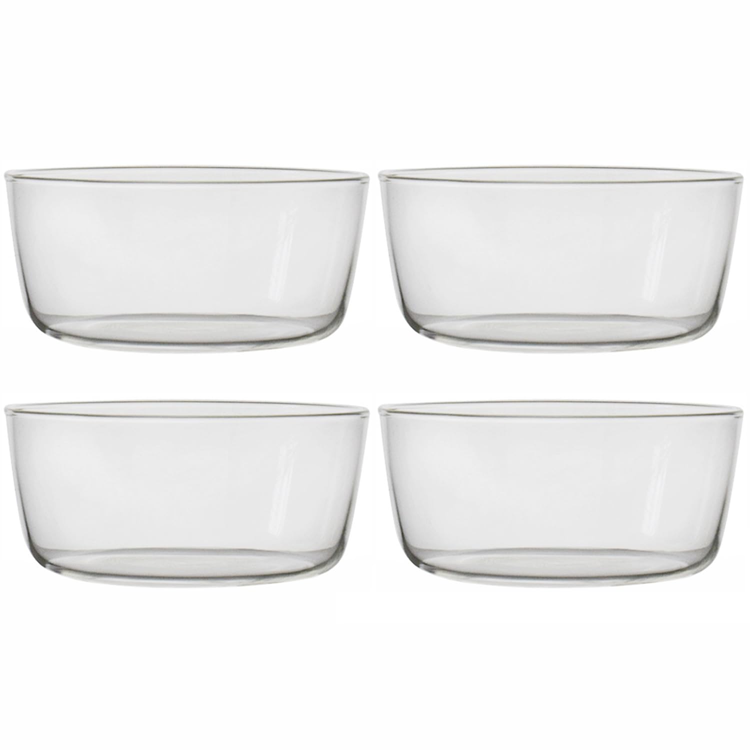 Sizikato 4 tazas de postre de vidrio transparente, taza de natillas de 14 onzas, taza de pudín, apta para horno
