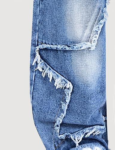 Teen Girls Y2K Denim Pants Baggy Wide Leg Ankle Casual Star Patchwork Hip Hop Streetwear Jeans Pants2