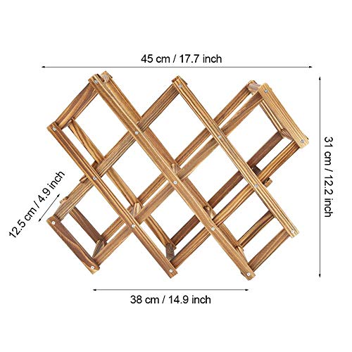 Soporte de vino plegable de madera para 10 botellas miniatura 2