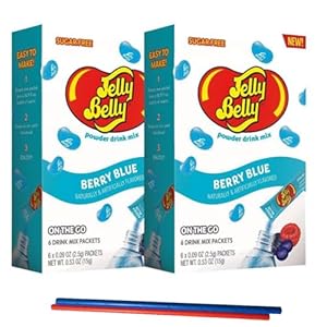 PaLiSoL Creations Jelly Singles Water Drink Mix, Berry Blue, 6 Count Sugar-Free Drink Powder, Keto Burst with Flavor, Zero Guilt! Low Carb, Zero Sugar Drink Mix 12 individual packs
