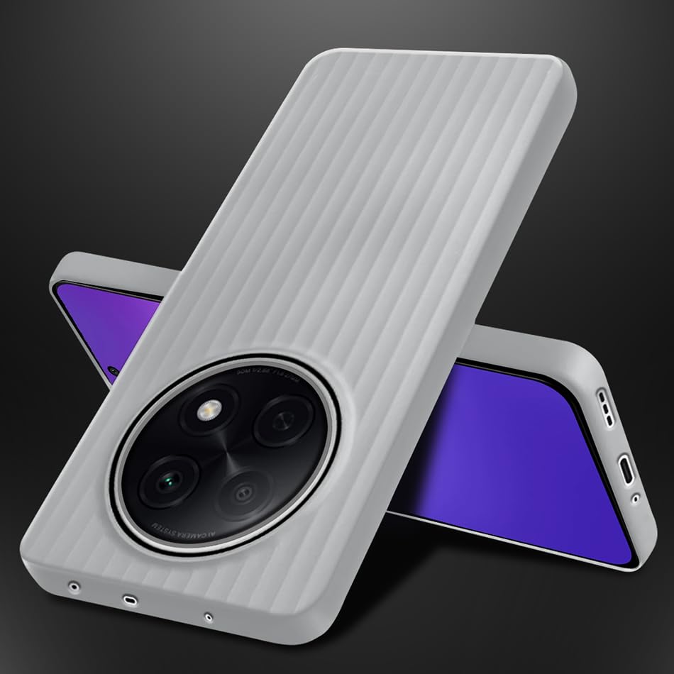 Image of Fashionury Ring Line Beam Design Back Case for Oppo F29 Pro 5G | Ring Line Camera Protection | Vertical Beam Bump Protection | Rubberised Back Case for Oppo F29 Pro 5G (Gray)