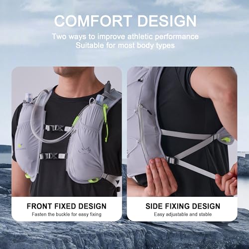 Image of N NEVO RHINO 5.5L Running Vest for Women Men, Lightweight Hydration Vest with 1.5L Water Bladder, Breathable Water Backpack for Hiking Marathon Running