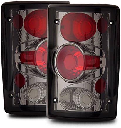Smoke Euro Tail Lights Assembly Set for Ford Excursion/Econoline Van - (Pair) Driver Left and Passenger Right Side Replacement