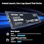 256GB NVMe SSD M.2 SSD PCIe 3.0×4, lire jusqu'à 3,500 MB/s, M.2 2280 Conduite intérieure de l'État salissure, SLC Cache 3D NAND TLC, Compatible avec Ordinateur portable et PC Bureaux (RP3500)