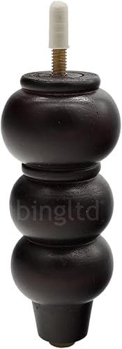 Patas de sofá de madera dura con perfil de cereza de 5 pulgadas - Juego de 4 (PEA-5-Cherry)