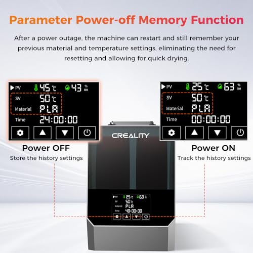 Image of 2026 New Creality Space PI Filament Dryer Plus, Dual-Spool 3D Printing Filament Dryer Box, Adjustable Temp 45℃-70℃, 360 Hot-Air & Real-Time Humidity Monitor, 12 Filament Presets
