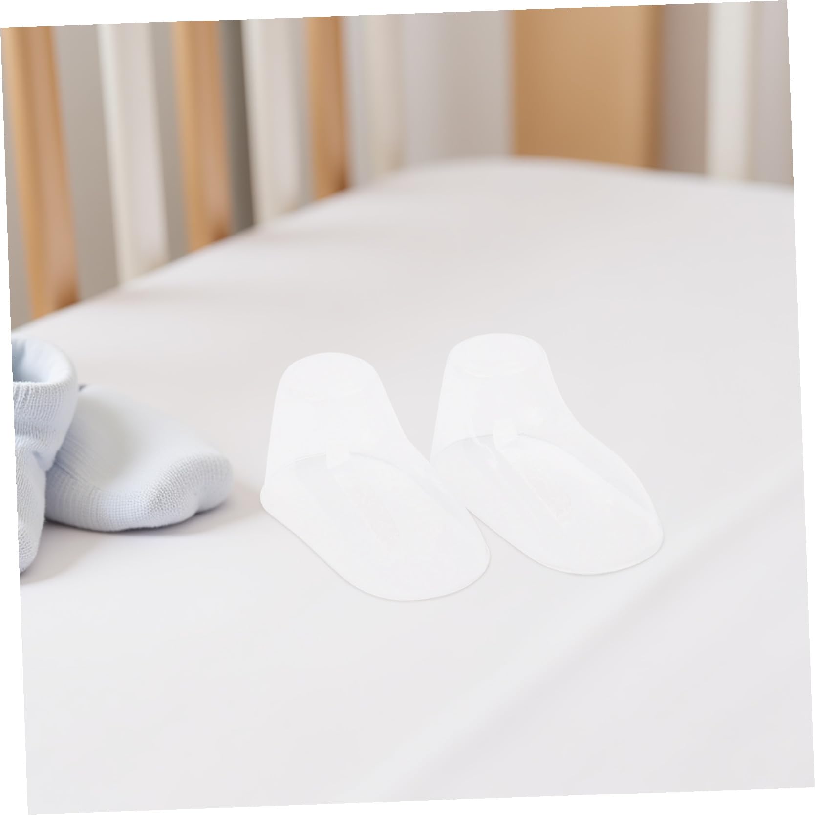 Mikikit 100 Stück Transparente Babyfüße aus Pvc Schuhhalter für Babysocken und Kinderschuhe Stabil 10cm für Präsentation im Geschäft