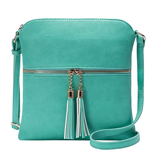 Image of Solene Womens Lightweight Medium Crossbody Purse with Tassel, Perfect Size Crossbody Bags for Daily Use, travel