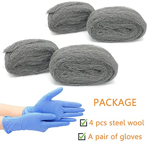 Image of Steel Wool Fill Fabric DIY Kit, Coarse Wire Wool Hardware Cloth, Gap Blocker, Keep Mice Away from Holes /Siding /Pipeline /Vents in Garden, House, 4 Pack x 10FT
