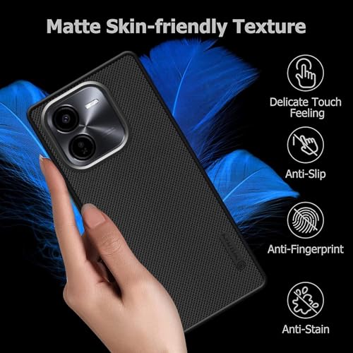 Image of Back Cover Case Compatible for vivo Y37 Pro (Textured Grip Design | Camera Protetion | Slim and Light Weight | Soft Touch and Feel | Black) (vivo Y37 Pro)