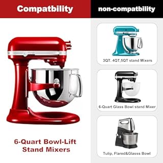 Flex Edge Beater for KitchenAid 6-Quart Bowl-Lift Stand Mixers, Silicone Edges for KitchenAid Paddle Accessories and Attachment