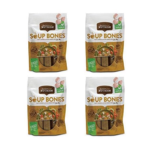 Rachael Ray Nutrish Soup Bones Dog Treats, Real Chicken and Veggies (4 Pack, Real Chicken & Veggies)