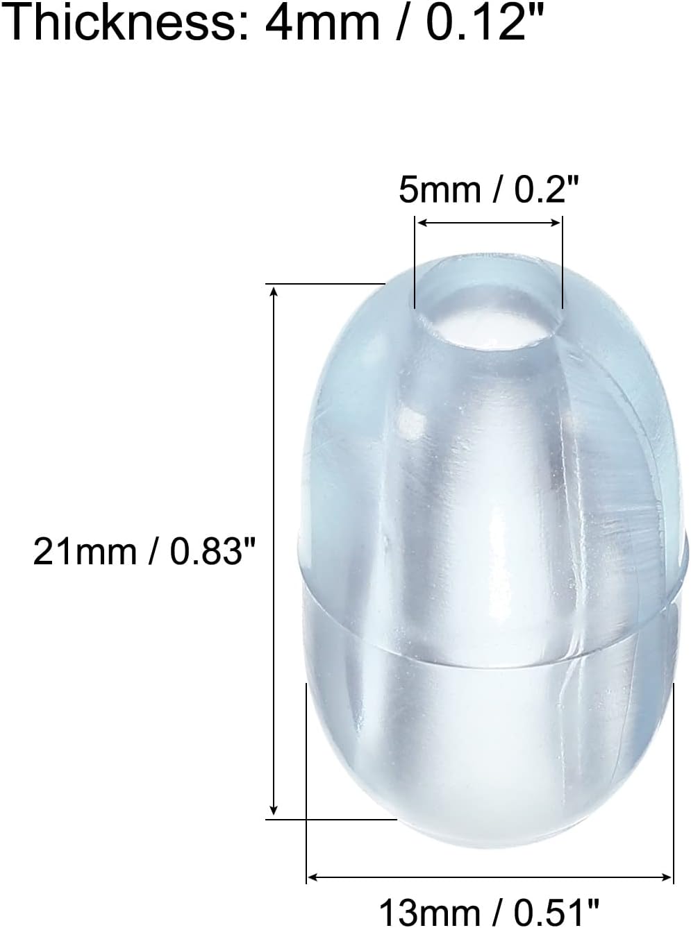 MECCANIXITY Kitchen Sink Rack Feet 5mm ID x 13mm OD PVC Sink Replacement Feet for Protective Sink Grid, Clear Pack of 20