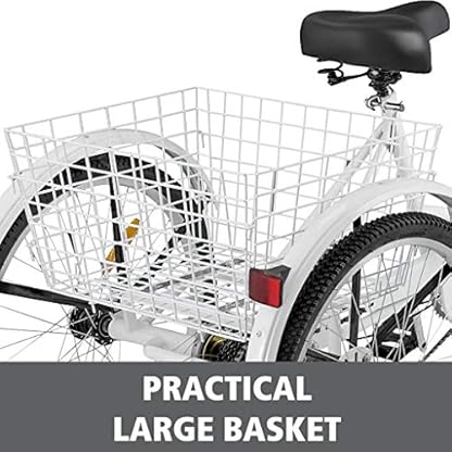 ZSMLB Adult Rennräder MountainbikesAdult Dreirad Fahrrad 1/7 Geschwindigkeit 3-Rad für den Einkauf mit Installationswerkzeugen Dreirad für Männer und Frauen – Bild 8