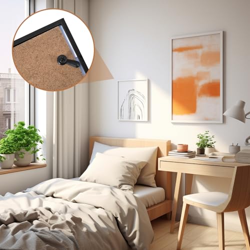 Image of 100 PCS Picture Frame Backing Clips, Metal Picture Frame Turn Buttons Fasteners with 100 Pieces Screws Pictures Framing Hardware for Photos Hanging DIY Crafts Drawings Posters(Black)