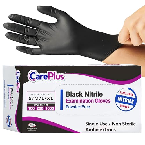 Medical Exam Nitrile Gloves Black Large Size 100 Count – Latex-Free, Powder-Free, Non-Sterile, Food Safe, Mechanic Use, Versatile Durable Protection for Healthcare, Industrial & Food Handling