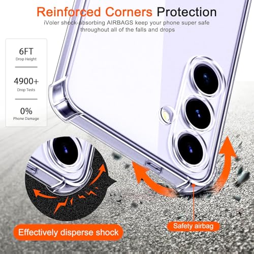 Image of Lustree Back Cover Transparent Case Compatible with Samsung Galaxy S24 Plus | Clear + TPU Case with 4 Corner Air Cushion Protection & Camera Protection | Slim& Stylus Cover