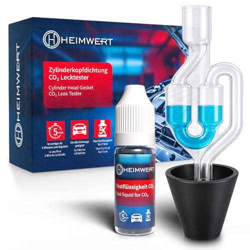 Heimwert Zylinderkopfdichtung Tester ohne Herumschrauberei - extrem günstiger und zuverlässiger Kühlmittel Dichtheitstest per Farbwechsel - co2 Tester Kühlwasser u Zylinderkopf KFZ u Motorrad (10 ml)