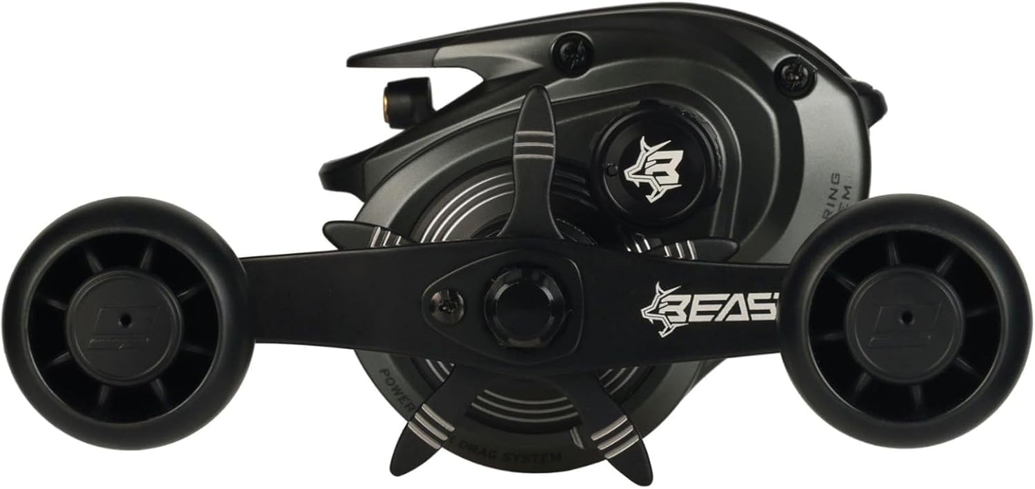Abu Garcia Beast Low Profile Mulinello da casting | Mulinello da pesca per predatori in acqua dolce e salata | Rapporto di trasmissione 7,3:1 | Freno Power Stack in carbonio | Opzioni multiple
