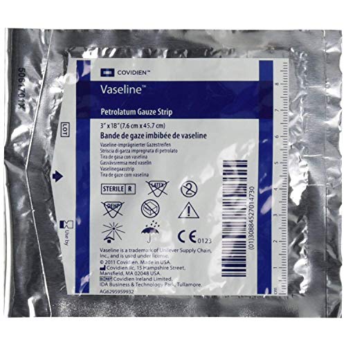 Vaseline Petrolatum Non-Adherent Moist Gauze Dressings 3" x 18", Box of 12